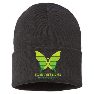 Fight The Stigma Mental Health Awareness Sustainable Knit Beanie