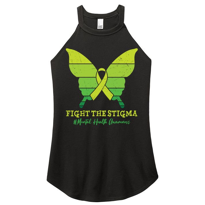 Fight The Stigma Mental Health Awareness Women's Perfect Tri Rocker Tank