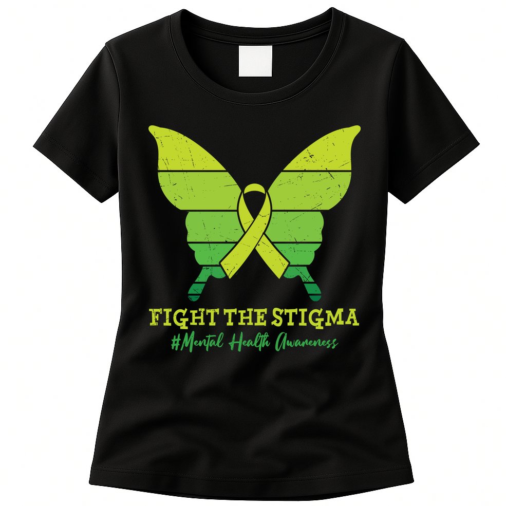 Fight The Stigma Mental Health Awareness Womens T-Shirt