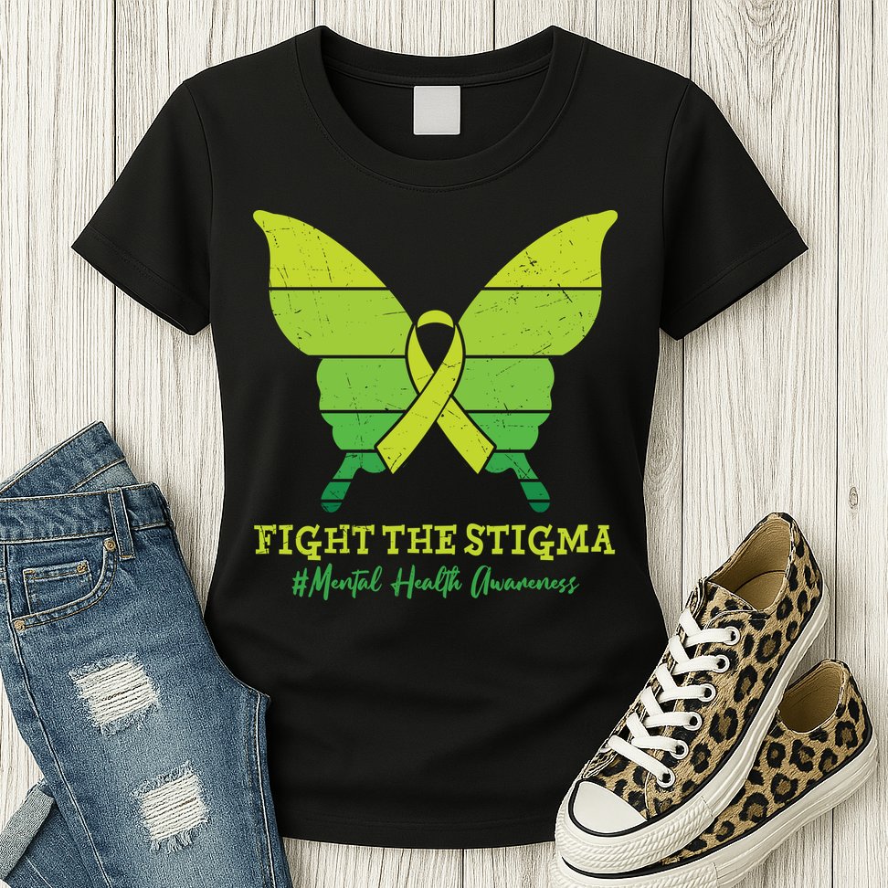 Fight The Stigma Mental Health Awareness Womens T-Shirt