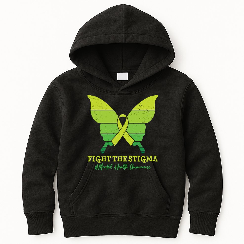 Fight The Stigma Mental Health Awareness Kids Hoodie