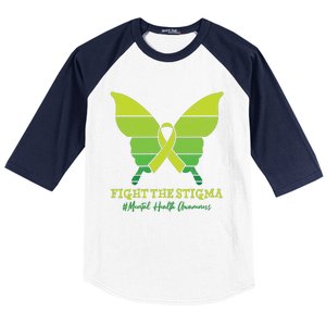 Fight The Stigma Mental Health Awareness Baseball Sleeve Shirt