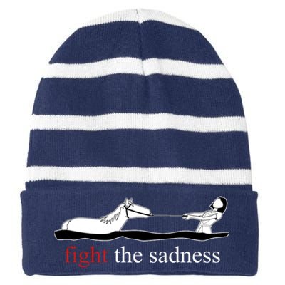 Fight The Sadness Artax Striped Beanie with Solid Band