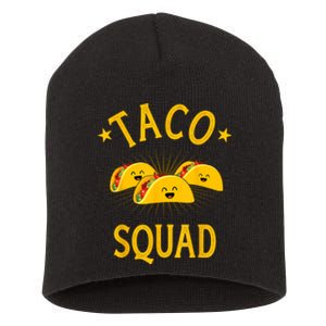 Funny Taco Squad For Taco Tuesday Crew And Cinco De Mayo Short Acrylic Beanie