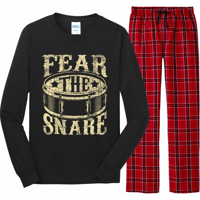 Fear The Snare Drum Drummer Percussionist Drumming Lover Long Sleeve Pajama Set