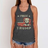 Free Trump Supporters Pro Trump American Flag Women's Knotted Racerback Tank