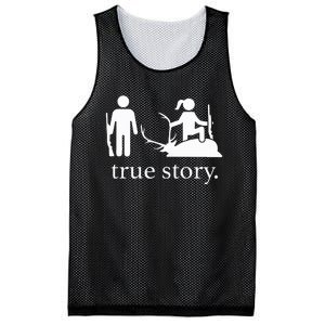 Funny True Story Hunting Lovers Mesh Reversible Basketball Jersey Tank