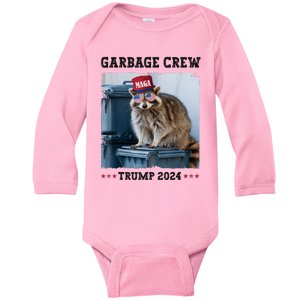 Funny Trump’S Supporters Are Garbage Joe Biden Garbage Crew Baby Long Sleeve Bodysuit