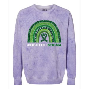 Fight The Stigma Green Ribbon Tal Health Awareness Cute Gift Colorblast Crewneck Sweatshirt