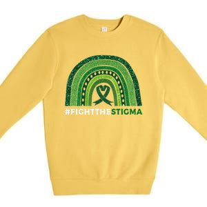 Fight The Stigma Green Ribbon Tal Health Awareness Cute Gift Premium Crewneck Sweatshirt