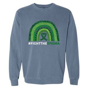 Fight The Stigma Green Ribbon Tal Health Awareness Cute Gift Garment-Dyed Sweatshirt