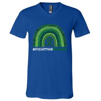 Fight The Stigma Green Ribbon Tal Health Awareness Cute Gift V-Neck T-Shirt