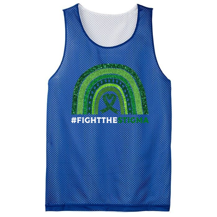 Fight The Stigma Green Ribbon Tal Health Awareness Cute Gift Mesh Reversible Basketball Jersey Tank