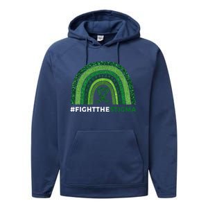 Fight The Stigma Green Ribbon Tal Health Awareness Cute Gift Performance Fleece Hoodie