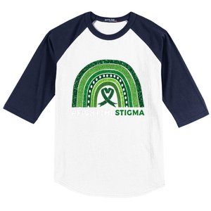 Fight The Stigma Green Ribbon Tal Health Awareness Cute Gift Baseball Sleeve Shirt