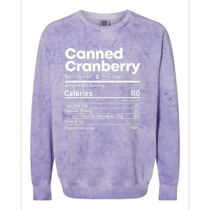 Funny Thanksgiving Sauce Food Cranberry Nutrition Fact Colorblast Crewneck Sweatshirt