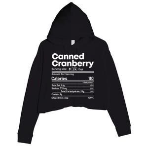 Funny Thanksgiving Sauce Food Cranberry Nutrition Fact Crop Fleece Hoodie