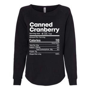 Funny Thanksgiving Sauce Food Cranberry Nutrition Fact Womens California Wash Sweatshirt