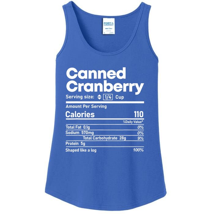 Funny Thanksgiving Sauce Food Cranberry Nutrition Fact Ladies Essential Tank