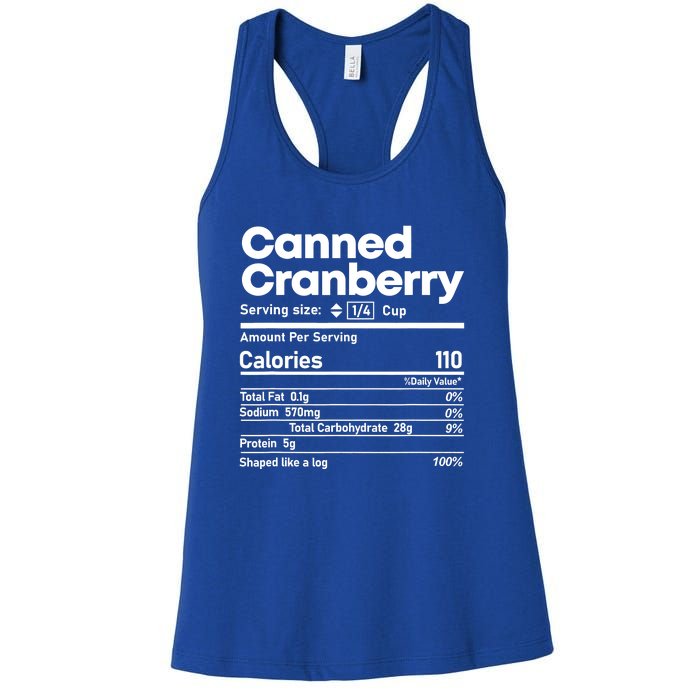 Funny Thanksgiving Sauce Food Cranberry Nutrition Fact Women's Racerback Tank