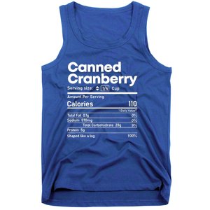 Funny Thanksgiving Sauce Food Cranberry Nutrition Fact Tank Top