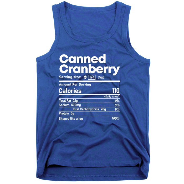 Funny Thanksgiving Sauce Food Cranberry Nutrition Fact Tank Top