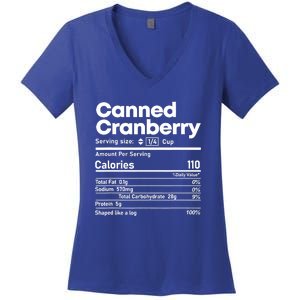 Funny Thanksgiving Sauce Food Cranberry Nutrition Fact Women's V-Neck T-Shirt