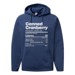 Funny Thanksgiving Sauce Food Cranberry Nutrition Fact Performance Fleece Hoodie