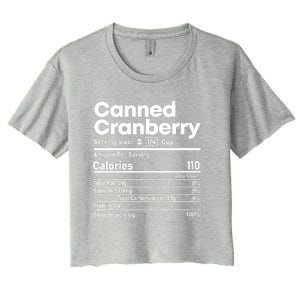 Funny Thanksgiving Sauce Food Cranberry Nutrition Fact Women's Crop Top Tee