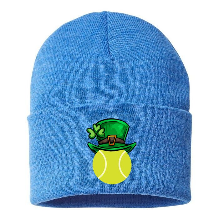 Funny Tennis St Patricks Day Irish Tennis Funny Gift Sustainable Knit Beanie