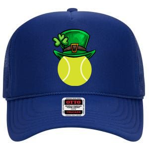 Funny Tennis St Patricks Day Irish Tennis Funny Gift High Crown Mesh Back Trucker Hat