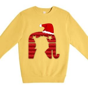 Funny Trump Santa Donald Hat Christmas Funny Donald Santa Gift Premium Crewneck Sweatshirt