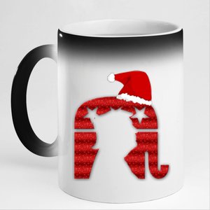 Funny Trump Santa Donald Hat Christmas Funny Donald Santa Gift 11oz Black Color Changing Mug