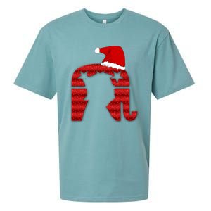 Funny Trump Santa Donald Hat Christmas Funny Donald Santa Gift Sueded Cloud Jersey T-Shirt