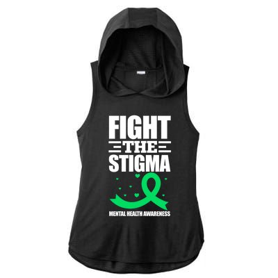 Fight The Stigma Tal Health Awareness Anxiety Anxious Gift Ladies PosiCharge Tri-Blend Wicking Draft Hoodie Tank