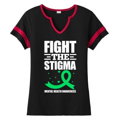 Fight The Stigma Tal Health Awareness Anxiety Anxious Gift Ladies Halftime Notch Neck Tee