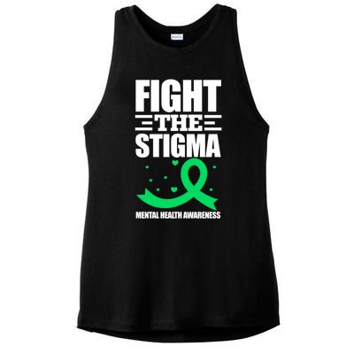 Fight The Stigma Tal Health Awareness Anxiety Anxious Gift Ladies PosiCharge Tri-Blend Wicking Tank