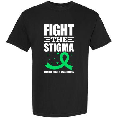 Fight The Stigma Tal Health Awareness Anxiety Anxious Gift Garment-Dyed Heavyweight T-Shirt