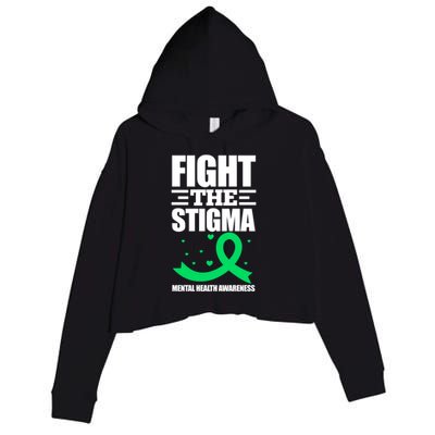 Fight The Stigma Tal Health Awareness Anxiety Anxious Gift Crop Fleece Hoodie