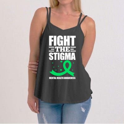 Fight The Stigma Tal Health Awareness Anxiety Anxious Gift Women's Strappy Tank