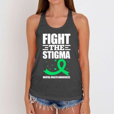 Fight The Stigma Tal Health Awareness Anxiety Anxious Gift Women's Knotted Racerback Tank