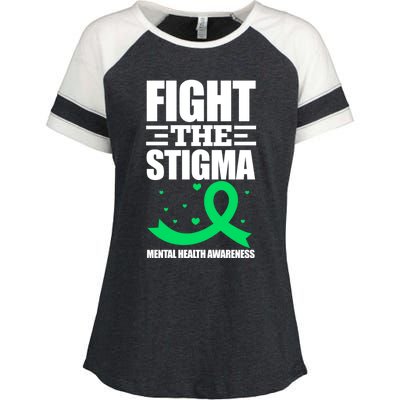 Fight The Stigma Tal Health Awareness Anxiety Anxious Gift Enza Ladies Jersey Colorblock Tee