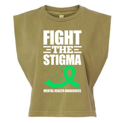 Fight The Stigma Tal Health Awareness Anxiety Anxious Gift Garment-Dyed Women's Muscle Tee