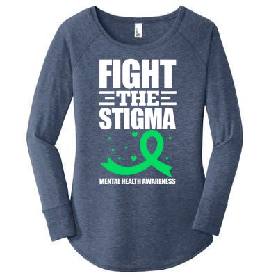 Fight The Stigma Tal Health Awareness Anxiety Anxious Gift Women's Perfect Tri Tunic Long Sleeve Shirt