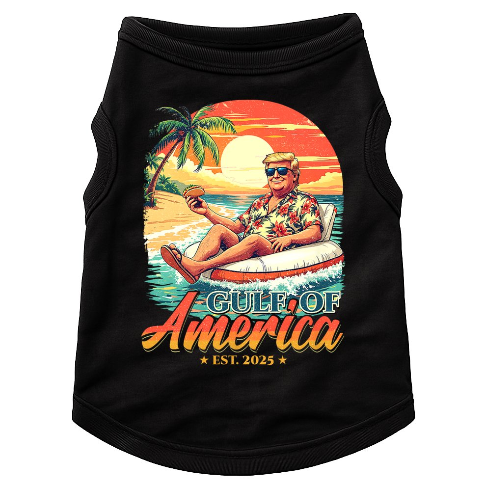 Funny Trump Shirt Gulf Of Us America Est 2025 Doggie Tank