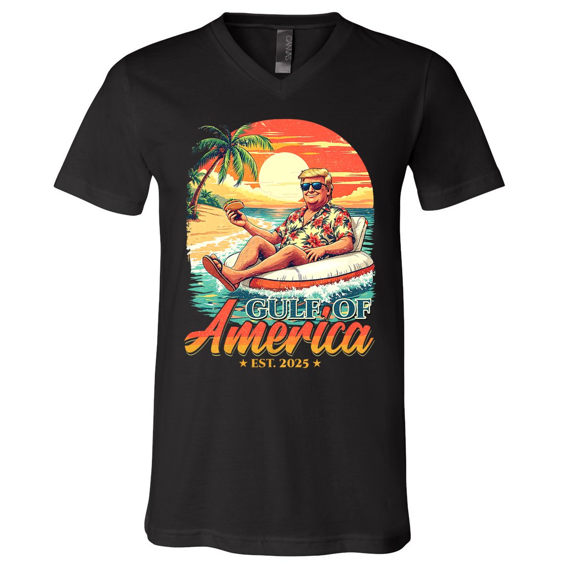 Funny Trump Shirt Gulf Of Us America Est 2025 V-Neck T-Shirt