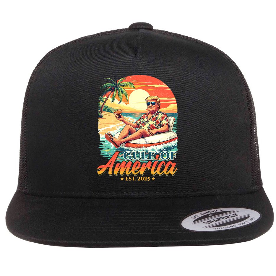 Funny Trump Shirt Gulf Of Us America Est 2025 Flat Bill Trucker Hat