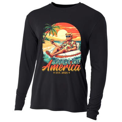 Funny Trump Shirt Gulf Of Us America Est 2025 Cooling Performance Long Sleeve Crew