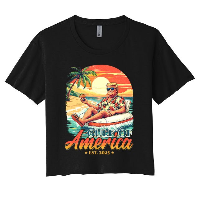 Funny Trump Shirt Gulf Of Us America Est 2025 Crop Top