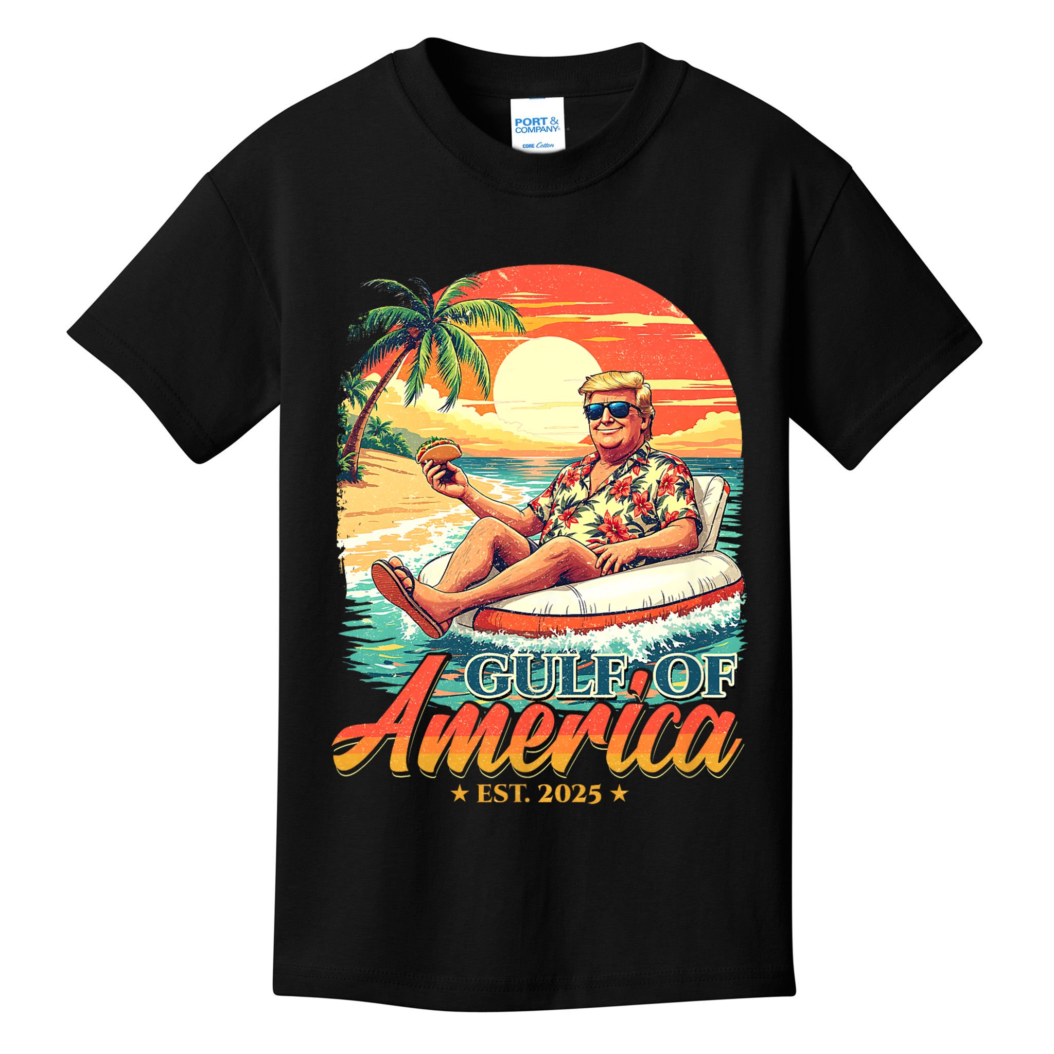 Funny Trump Shirt Gulf Of Us America Est 2025 Kids T-Shirt